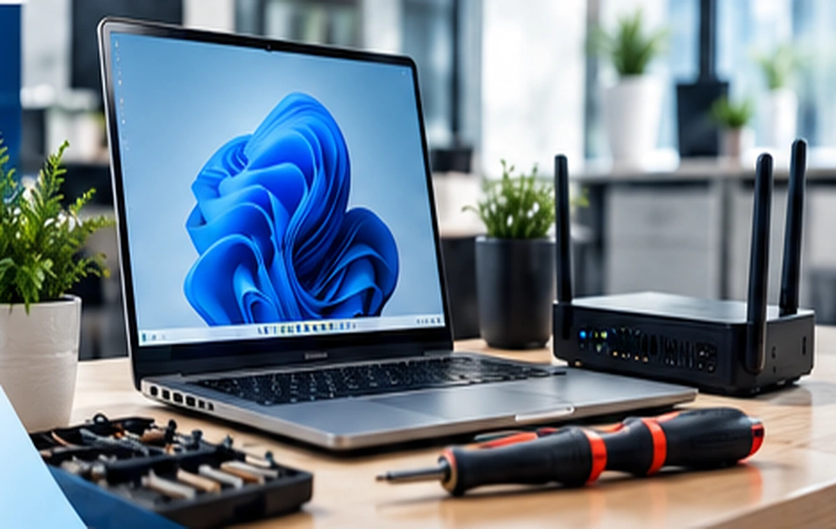 IT-Service – professionelles Arbeitsplatzmotiv